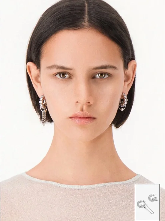 Justine Clenquet Silver Penny Earrings - Picture 2 of 3